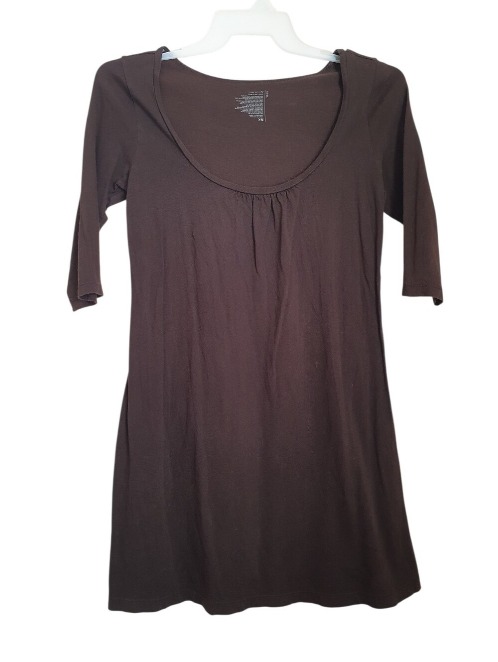 Old Navy Chocolate Brown Cotton Blend, 3/4 Sleeve Dress Size Small